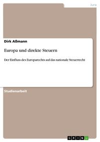 Produktbild: Europa und direkte Steuern