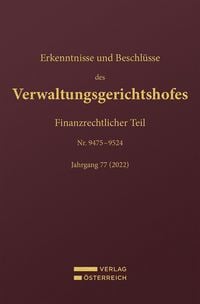 Produktbild: Erkenntnisse und Beschl&uuml;sse des Verwaltungsgerichtshofes