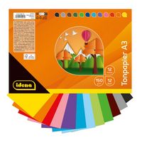 Produktbild: Idena Tonpapier 150g/m&sup2; 12 Farben DIN A3
