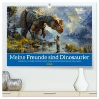 Produktbild: Meine Freunde sind Dinosaurier (hochwertiger Premium Wandkalender 2026 DIN A2 quer), Kunstdruck in Hochglanz