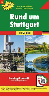 Produktbild: freytag & berndt Stra&szlig;enkarte Rund um Stuttgart 1:150.000