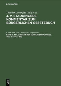 Produktbild: Recht der Schuldverh&auml;ltnisse. Teil 2: &sect;&sect; 433-610