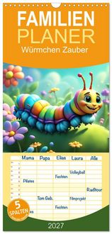 Produktbild: Familienplaner 2027 - W&uuml;rmchen Zauber mit 5 Spalten (Wandkalender, 21 x 45 cm) CALVENDO
