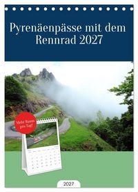 Produktbild: Tischplaner 2027 - Pyren&auml;enp&auml;sse mit dem Rennrad 2027 (A5 Tischkalender zum Aufstellen) CALVENDO