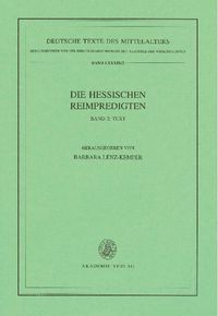 Produktbild: Die Hessischen Reimpredigten