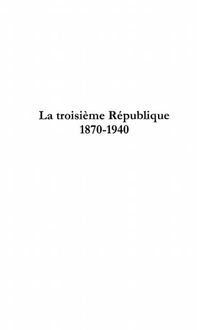 Produktbild: Troisieme republique la