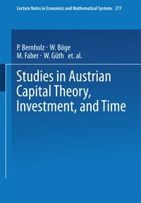 Produktbild: Studies in Austrian Capital Theory, Investment, and Time