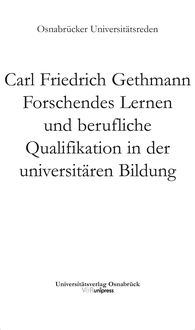 Produktbild: Forschendes Lernen und berufliche Qualifikation in der universit&auml;ren Bildung