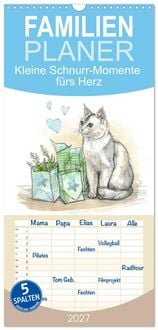 Produktbild: Familienplaner 2027 - Kleine Schnurr-Momente f&uuml;rs Herz mit 5 Spalten (Wandkalender, 21 x 45 cm) CALVENDO
