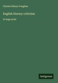 Produktbild: English literary criticism