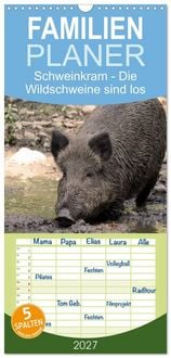 Produktbild: Familienplaner 2027 - Schweinkram - Die Wildschweine sind los mit 5 Spalten (Wandkalender, 21 x 45 cm) CALVENDO