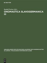 Produktbild: Onomastica Slavogermanica III