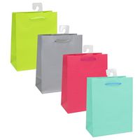 Produktbild: Idena Geschenktasche uni blau gelb rot gr&uuml;n 18x23x8cm 4fach sortiert 128g/m&sup2;