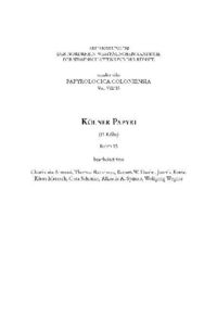 Produktbild: Wolfgang: K&ouml;lner Papyri (P. K&ouml;ln) Band 15