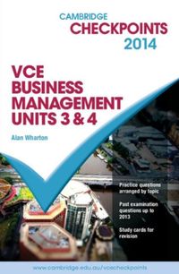 Produktbild: Cambridge Checkpoints Vce Business Management Units 3 and 4 2014 and