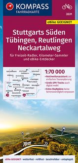 Bild vom Artikel KOMPASS Fahrradkarte 3331 Stuttgarts Süden, Tübingen, Reutlingen, Neckartalweg 1:70.000 vom Autor Kompass-Karten GmbH