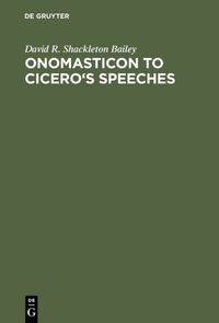 Produktbild: Onomasticon to Cicero's Speeches