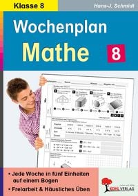 Produktbild: Wochenplan Mathe / Klasse 8