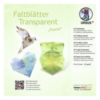 Produktbild: URSUS Faltbl&auml;tter Transparent Fauna, 15 x 15 cm, 50 Blatt