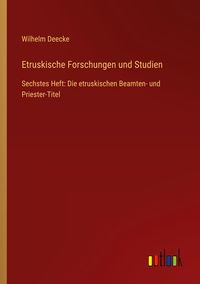 Produktbild: Etruskische Forschungen und Studien