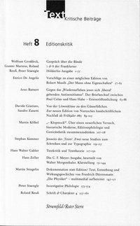 Produktbild: Text. Kritische Beitr&auml;ge / Editionskritik