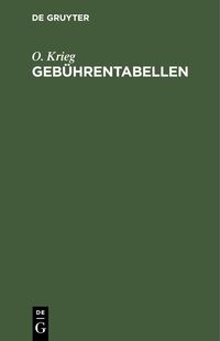 Produktbild: Geb&uuml;hrentabellen