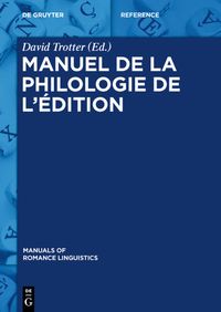 Produktbild: Manuel de la philologie de l&rsquo;&eacute;dition