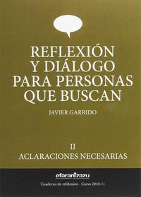 Produktbild: Reflexi&oacute;n y di&aacute;logo para personas que buscan : aclaraciones necesarias