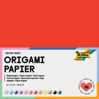 Produktbild: Folia Faltbl&auml;tter aus Origami Papier DUO UNI 80g/m&sup2;, 13x13cm, 96 Blatt, farbig sortiert