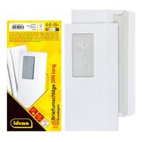 Produktbild: Idena Briefumschl&auml;ge 75g/m&sup2; selbstklebend mit Fenster wei&szlig; DIN lang 100 St&uuml;ck