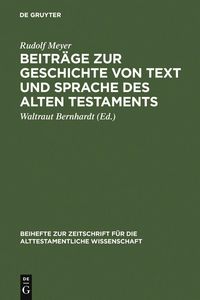 Produktbild: Beitr&auml;ge zur Geschichte von Text und Sprache des Alten Testaments