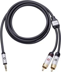 Produktbild: Cinch / Klinke Audio Anschlusskabel [2x Cinch-Stecker - 1x Klinkenstecker 3.5 mm] 1.50 m Schwarz vergoldete Steckkontakte Oehlbach I-CONNECT J-35/R