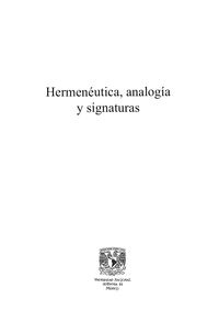 Produktbild: Hermen&eacute;utica, analog&iacute;a y signaturas