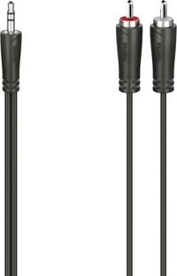 Produktbild: Hama 00200721 Klinke / Cinch Audio Anschlusskabel [1x Klinkenstecker 3.5 mm - 2x Cinch-Stecker] 5 m Schwarz