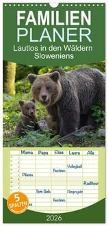 Produktbild: Familienplaner 2026 - Lautlos in den W&auml;ldern Sloweniens mit 5 Spalten (Wandkalender, 21 x 45 cm) CALVENDO
