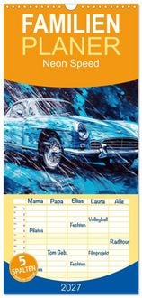 Produktbild: Familienplaner 2027 - Neon Speed mit 5 Spalten (Wandkalender, 21 x 45 cm) CALVENDO