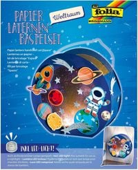 Produktbild: Folia Laternen-Bastelset aus Papier WELTRAUM, inkl. Deko-Licht