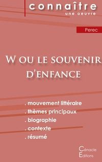 Produktbild: Fiche de lecture W ou le Souvenir d'enfance de Perec (Analyse litt&eacute;raire de r&eacute;f&eacute;rence et r&eacute;sum&eacute; complet)