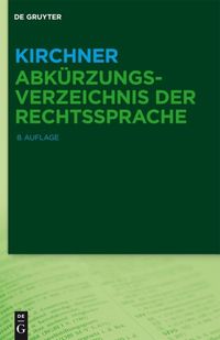 Produktbild: Kirchner &ndash; Abk&uuml;rzungsverzeichnis der Rechtssprache