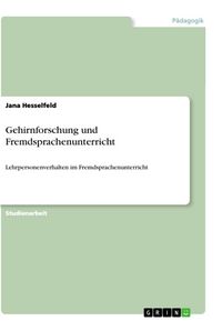 Produktbild: Gehirnforschung und Fremdsprachenunterricht