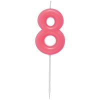 Produktbild: Zahlenkerze 8, Neon Pink