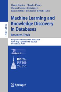Produktbild: Machine Learning and Knowledge Discovery in Databases: Research Track