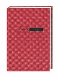 Roter Terminer A5. Schicker Terminkalender 2024 mit hochwertigem Struktureinband. Buch-Kalender mit Lesebändchen. Wochenplaner 2024 mit 152 Seiten. T von |Heye