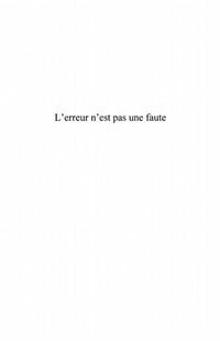 Produktbild: L'erreur n'est pas une faute -pour une
