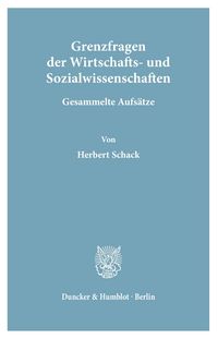 Produktbild: Grenzfragen der Wirtschafts- und Sozialwissenschaften.