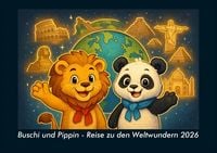 Produktbild: Buschi und Pippin - Reise zu den Weltwundern 2026 Fotokalender DIN A4