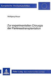 Produktbild: Zur experimentellen Chirurgie der Pankreastransplantation