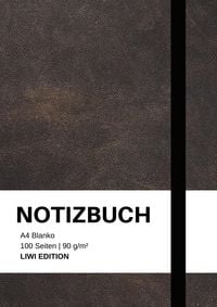 Produktbild: Notizbuch A4 blanko - 100 Seiten 90g/m&sup2; - Soft Cover Schwarz - Papier