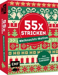 Produktbild: 55 x stricken &ndash; Weihnachts-Motive: Deine Strickmustersammlung als Kartenset