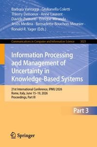 Produktbild: Information Processing and Management of Uncertainty in Knowledge-Based Systems